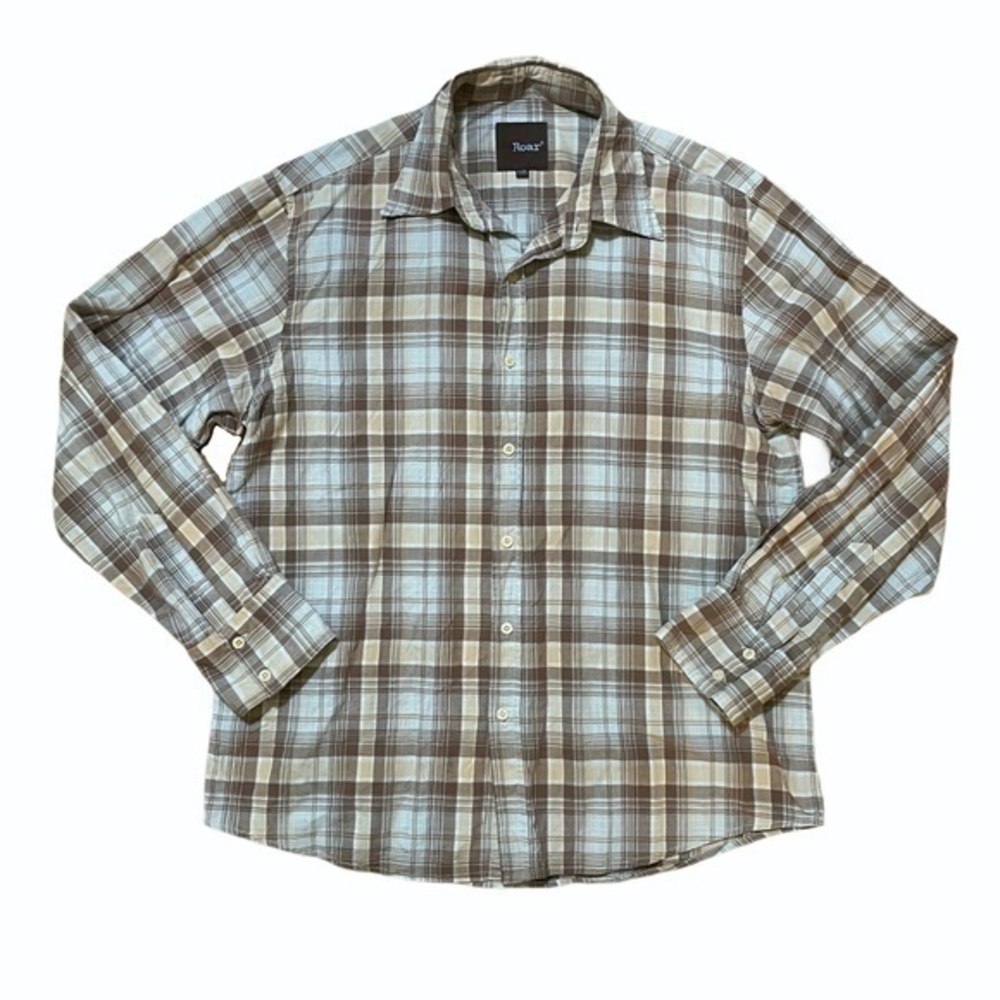 Roar Plaid Long-Sleeve Button-Down Men’s Shirt
